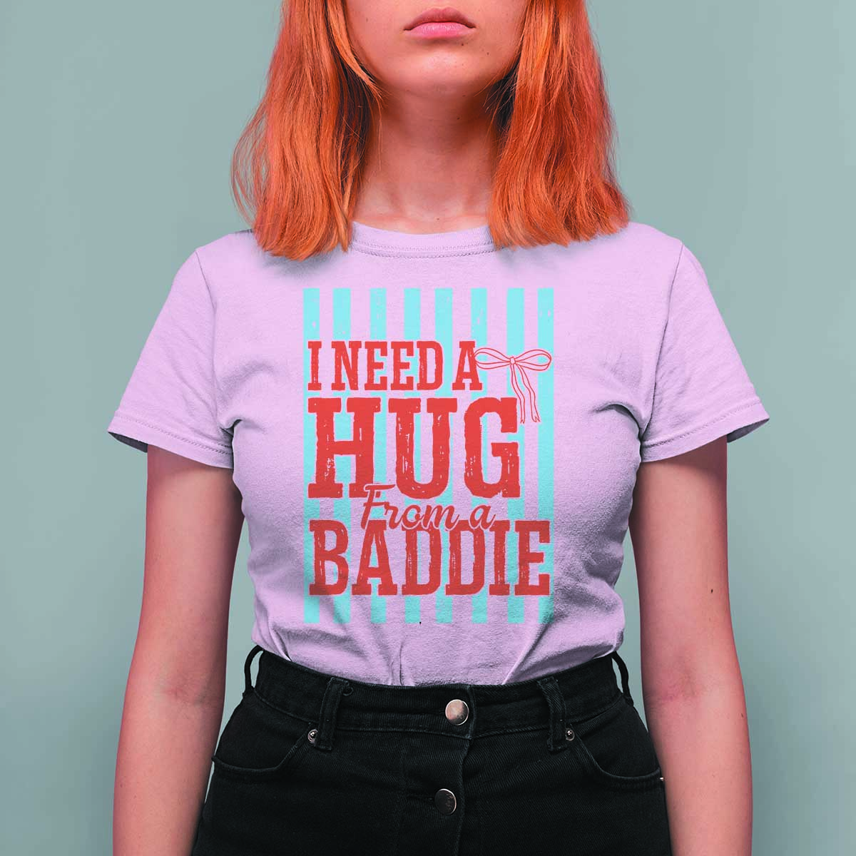 I Need A Hug from A Baddie T Shirt For Women Retro Game Day Season Funny Saying Quote