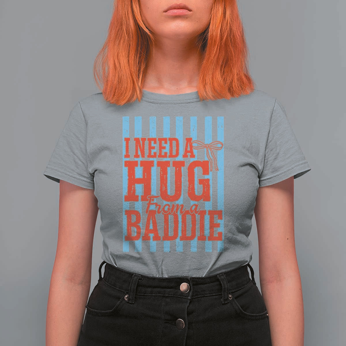 I Need A Hug from A Baddie T Shirt For Women Retro Game Day Season Funny Saying Quote