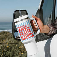 I Need A Hug from A Baddie Tumbler With Handle Retro Game Day Season Funny Saying Quote