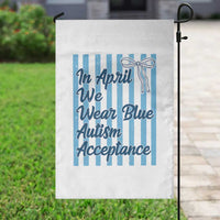 Autism Acceptance Garden Flag In April We Wear Blue Support Neurodivergent
