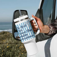 Autism Acceptance Tumbler With Handle In April We Wear Blue Support Neurodivergent