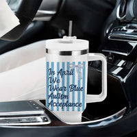 Autism Acceptance Tumbler With Handle In April We Wear Blue Support Neurodivergent