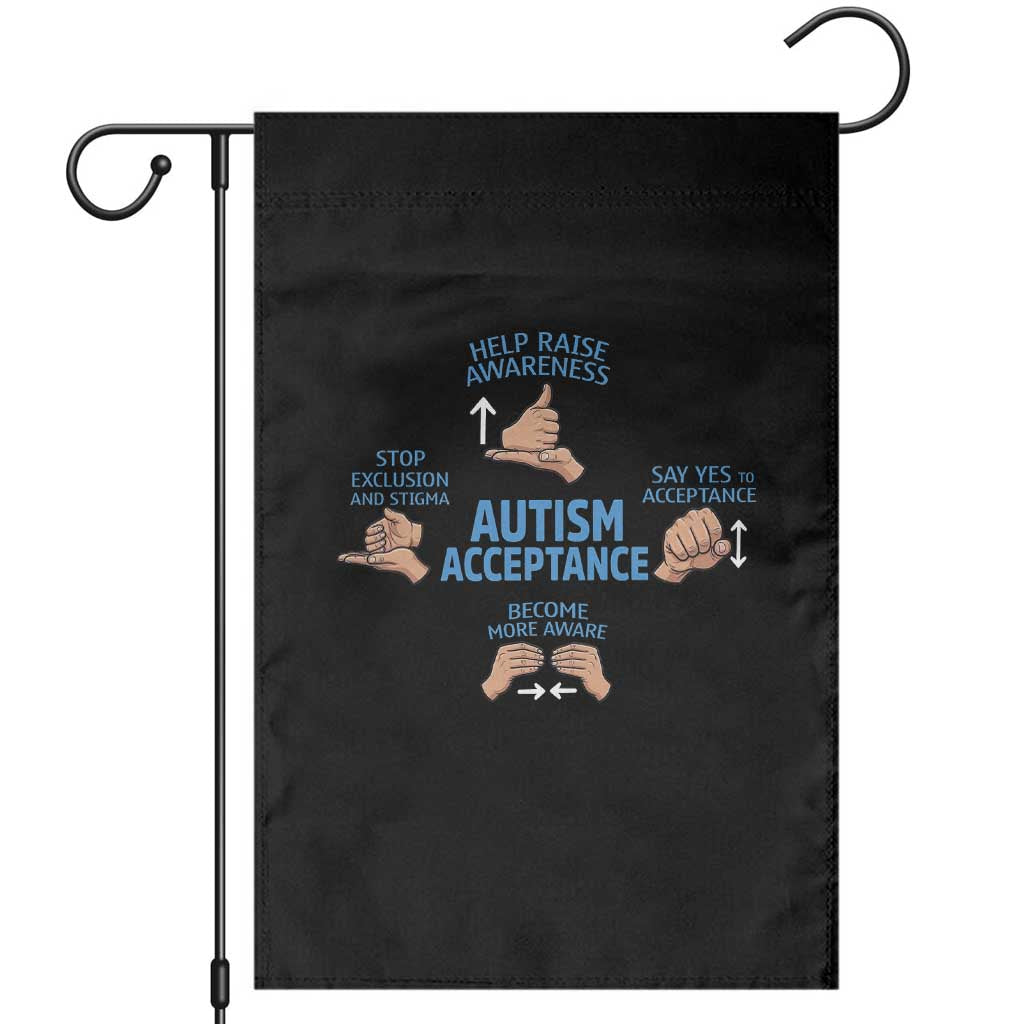 Autism Acceptance Garden Flag Hand Neurodiversity SPED Teacher