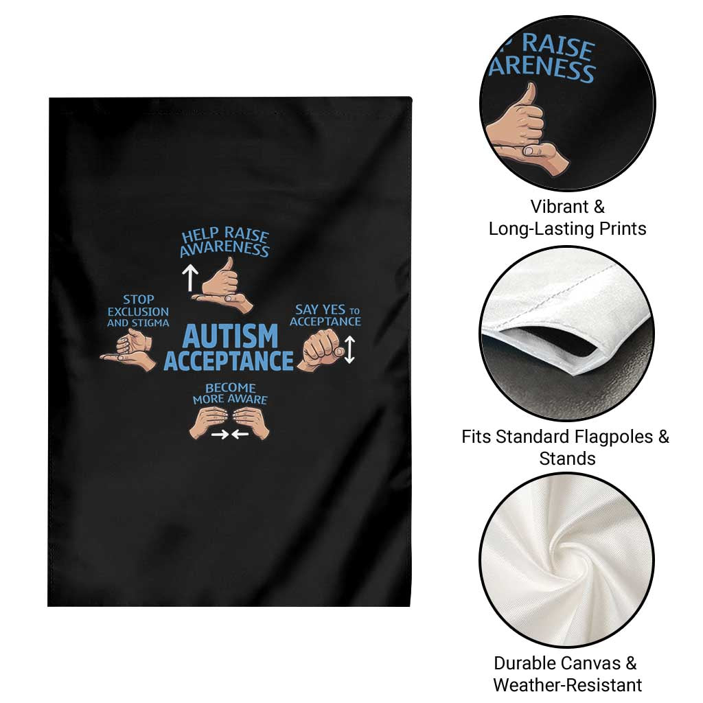 Autism Acceptance Garden Flag Hand Neurodiversity SPED Teacher