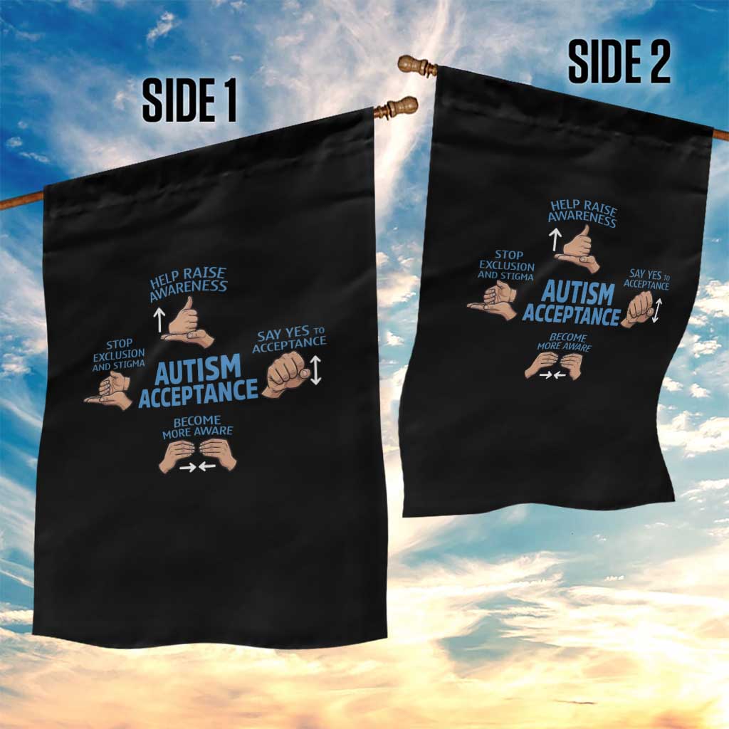 Autism Acceptance Garden Flag Hand Neurodiversity SPED Teacher