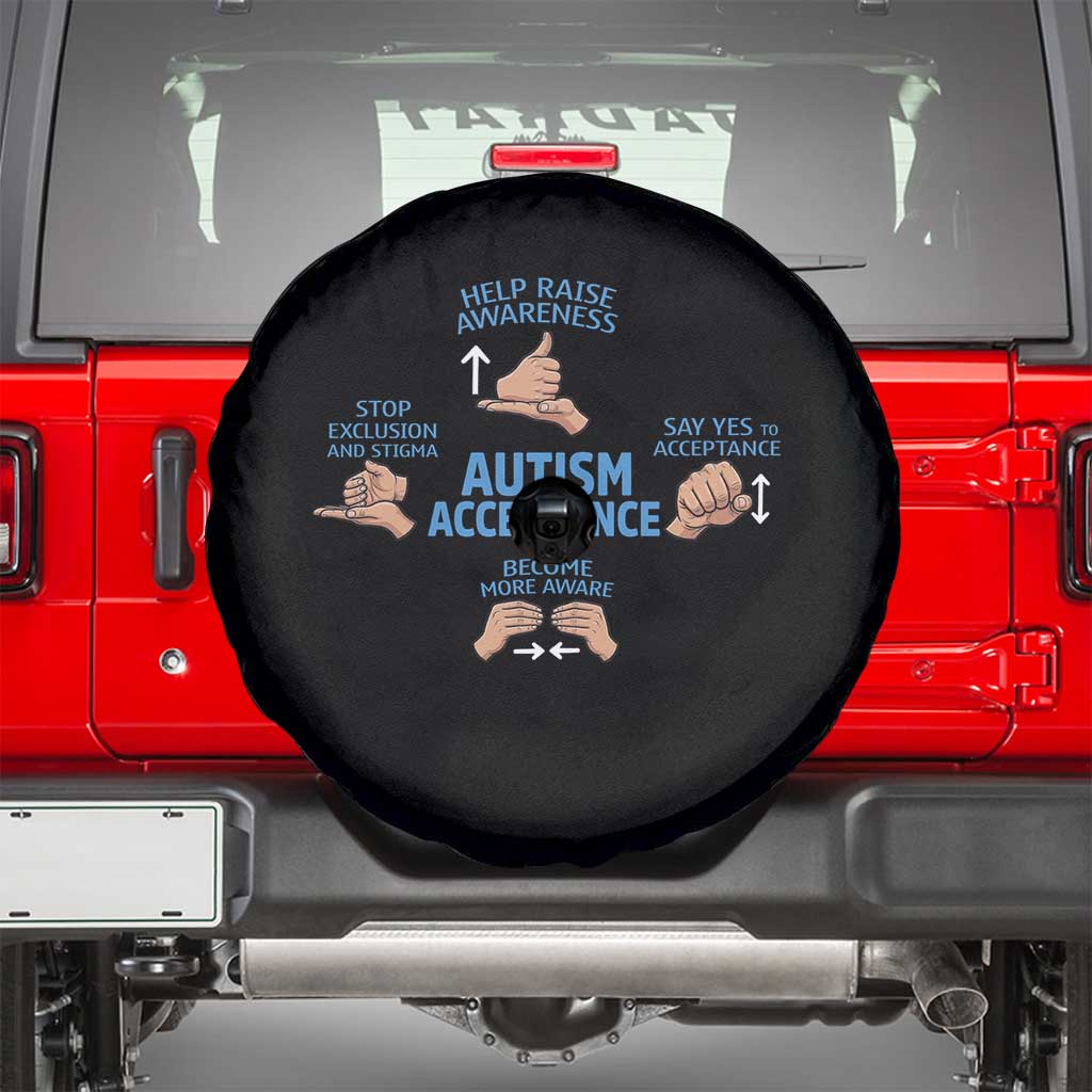 Autism Acceptance Spare Tire Cover Hand Neurodiversity SPED Teacher