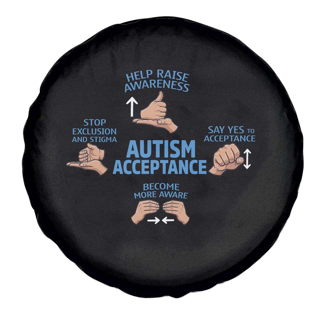 Autism Acceptance Spare Tire Cover Hand Neurodiversity SPED Teacher