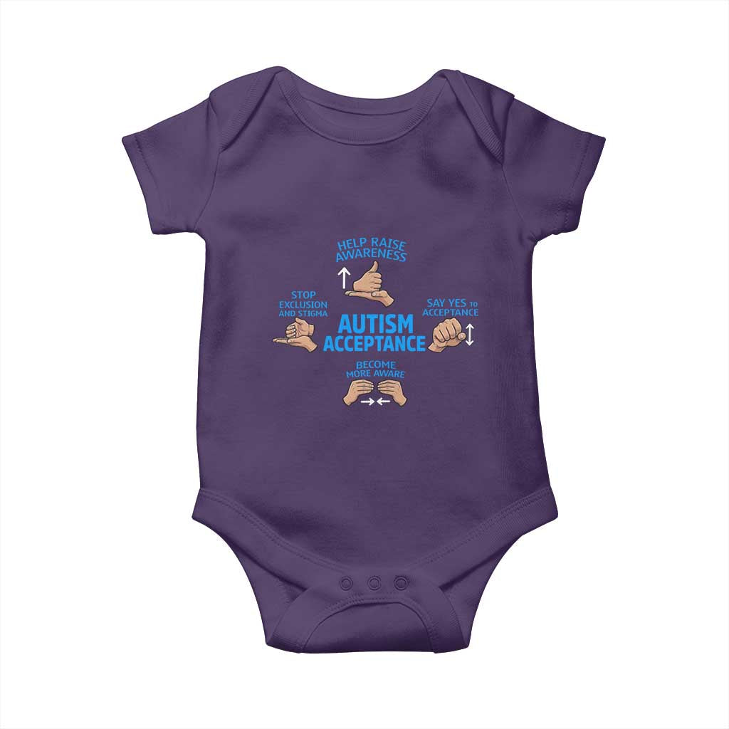 Autism Acceptance Baby Onesie Hand Neurodiversity SPED Teacher