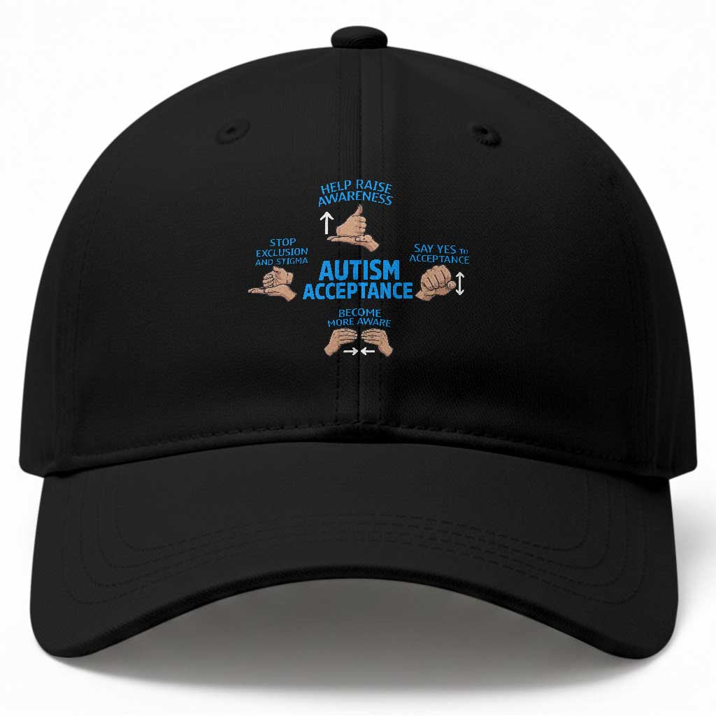 Autism Acceptance Baseball Cap Hand Neurodiversity SPED Teacher