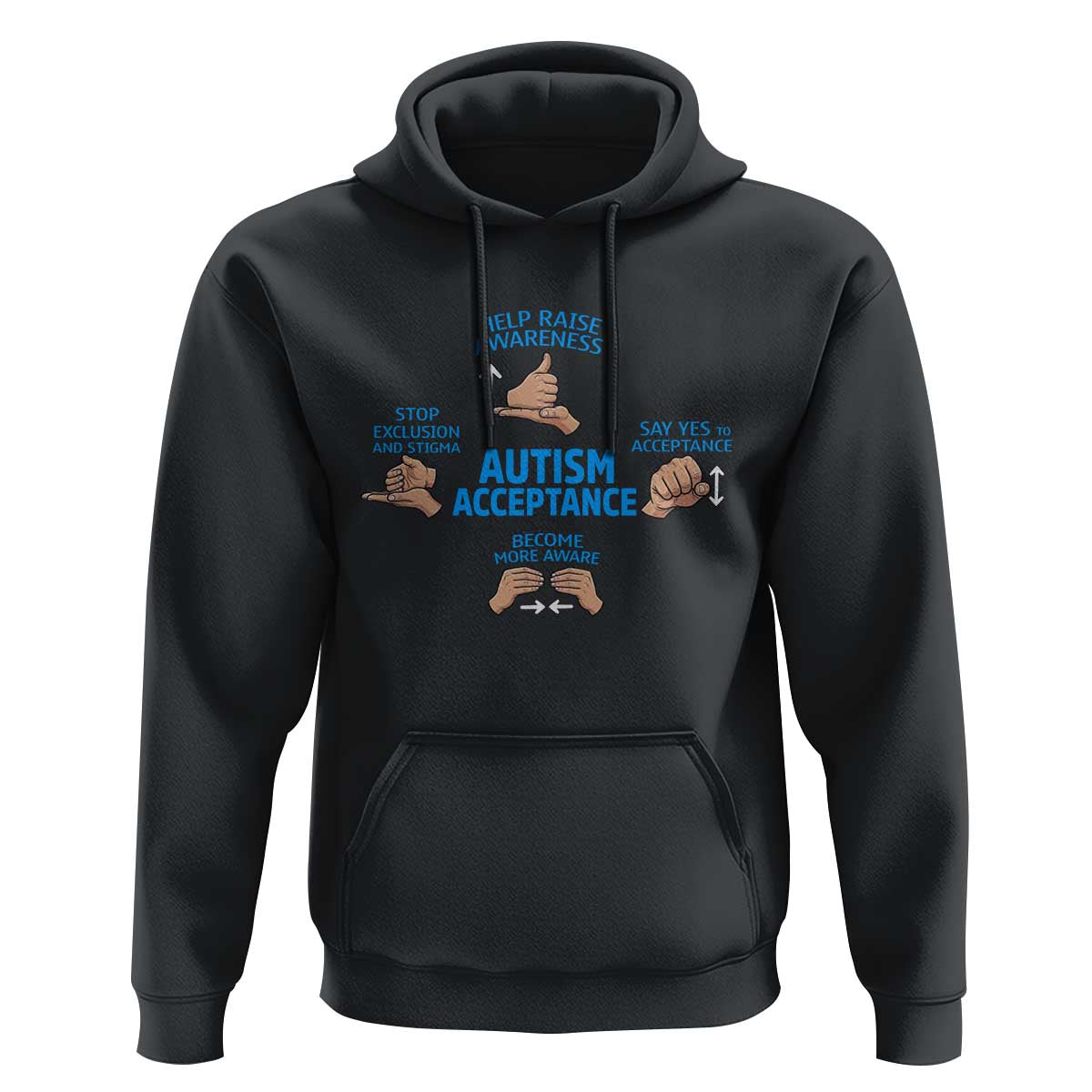 Autism Acceptance Hoodie Hand Neurodiversity SPED Teacher