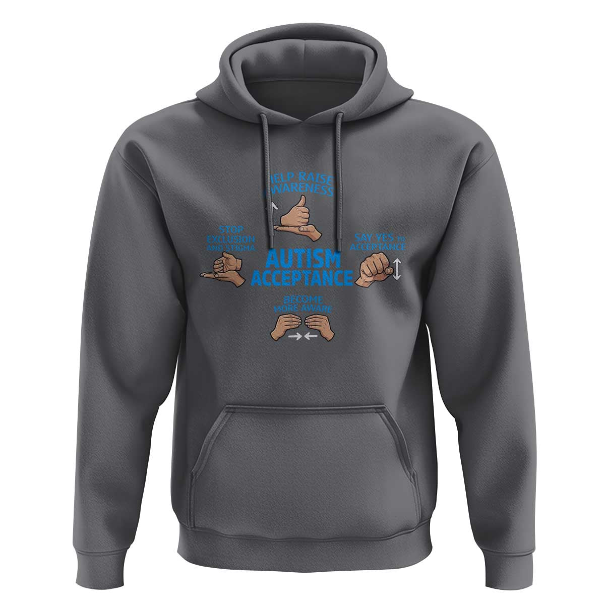Autism Acceptance Hoodie Hand Neurodiversity SPED Teacher