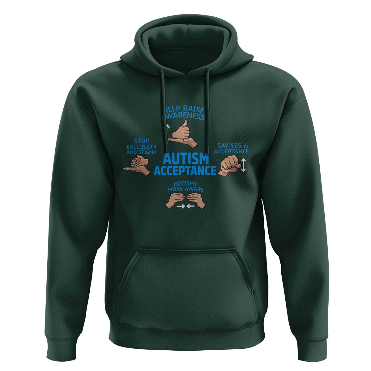 Autism Acceptance Hoodie Hand Neurodiversity SPED Teacher