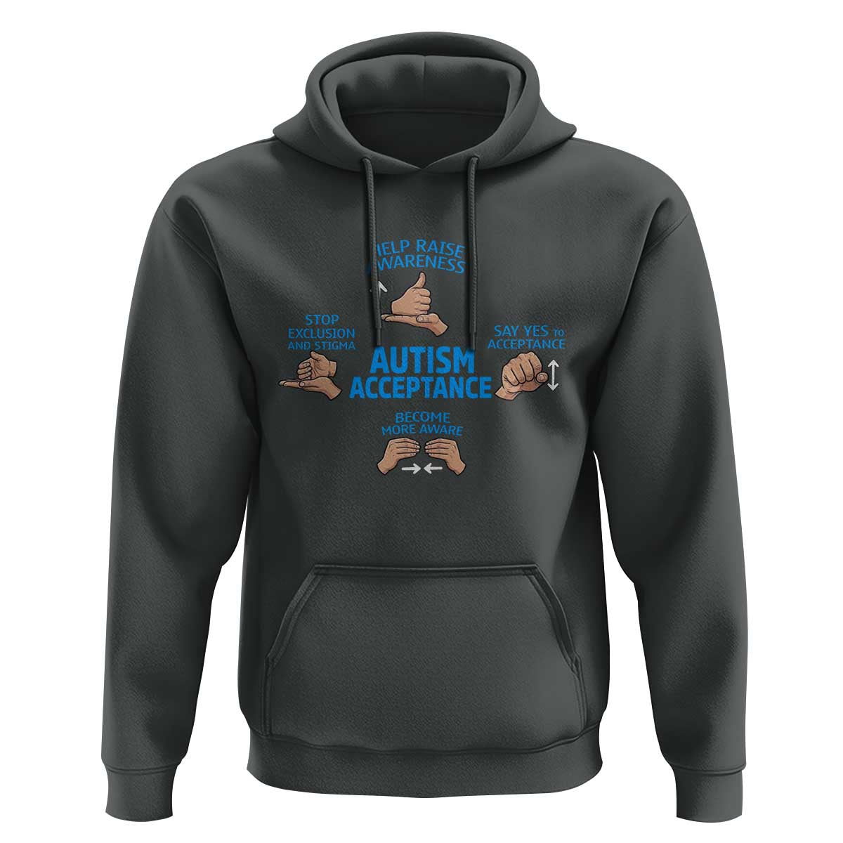 Autism Acceptance Hoodie Hand Neurodiversity SPED Teacher