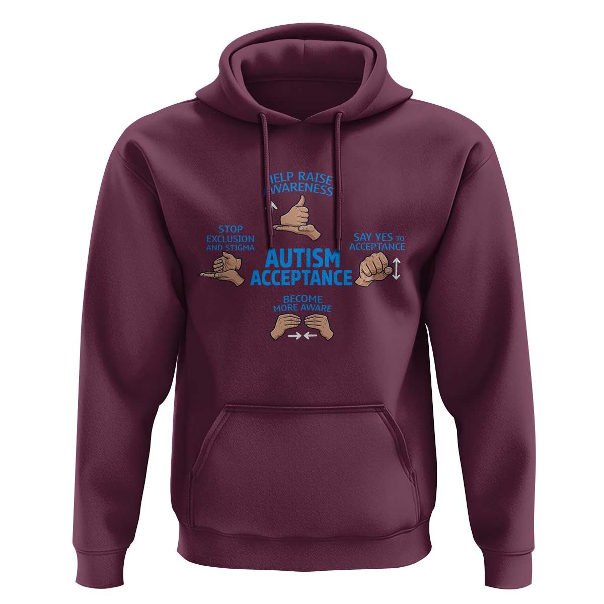 Autism Acceptance Hoodie Hand Neurodiversity SPED Teacher