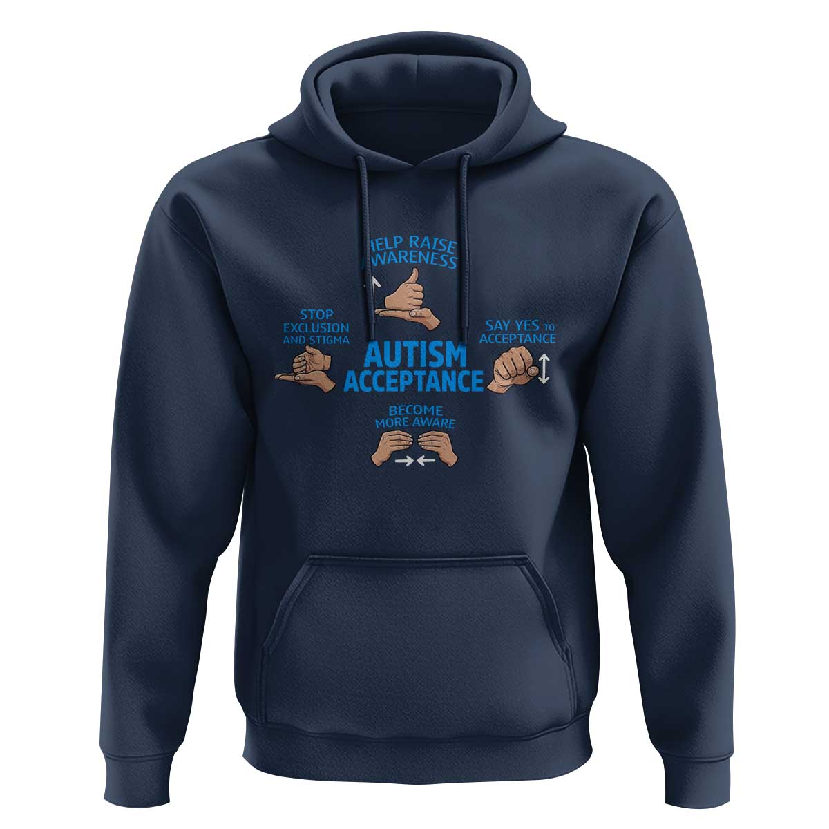 Autism Acceptance Hoodie Hand Neurodiversity SPED Teacher