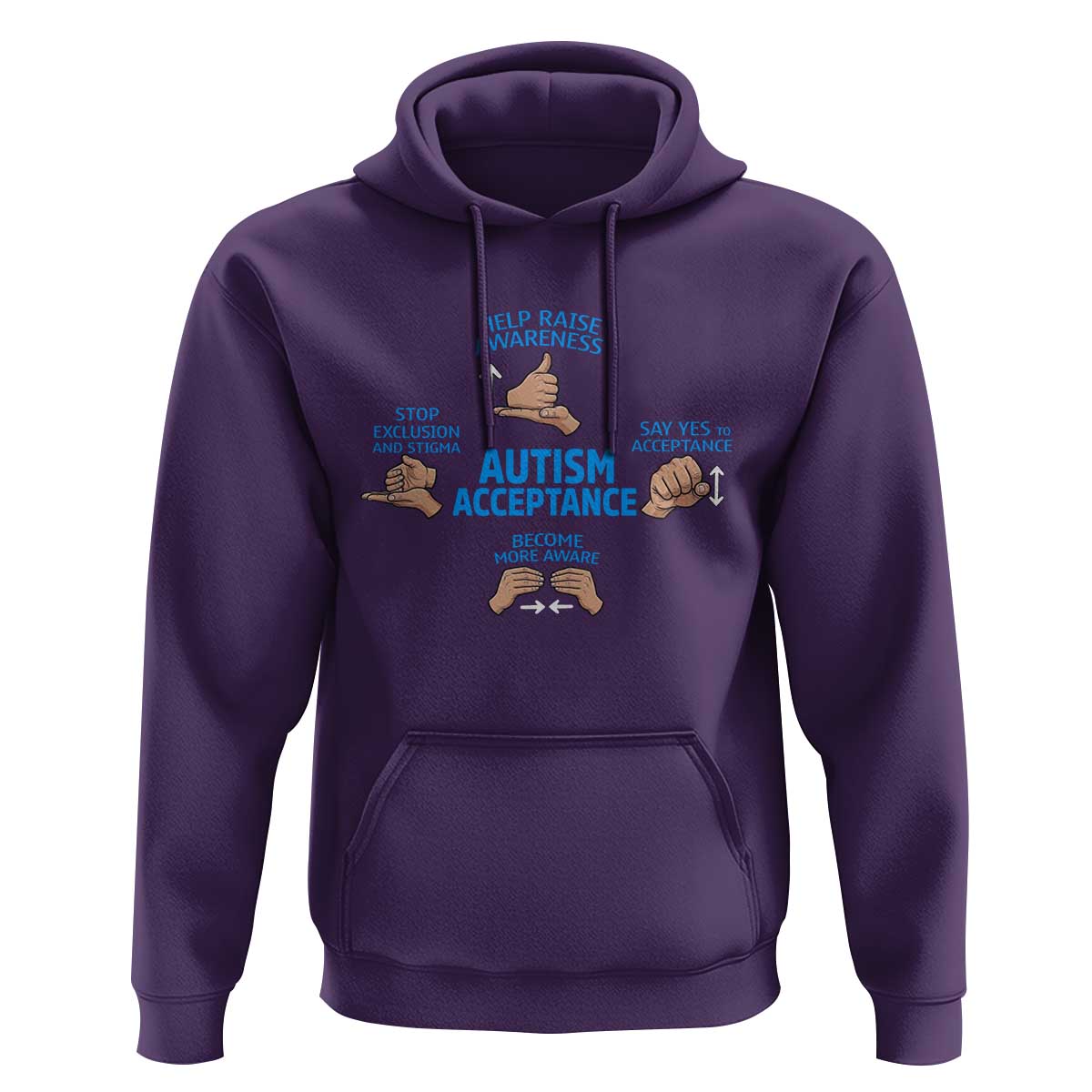 Autism Acceptance Hoodie Hand Neurodiversity SPED Teacher