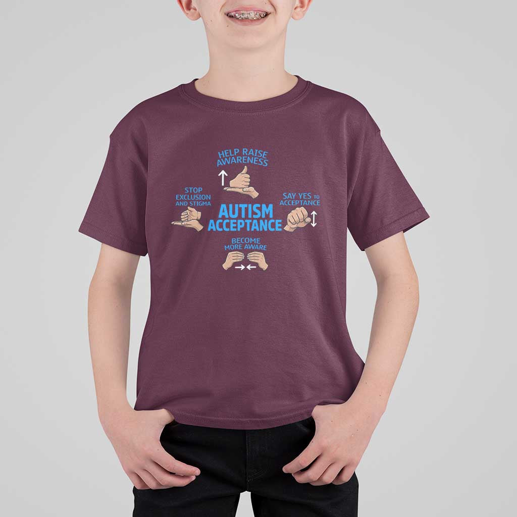 Autism Acceptance T Shirt For Kid Hand Neurodiversity SPED Teacher