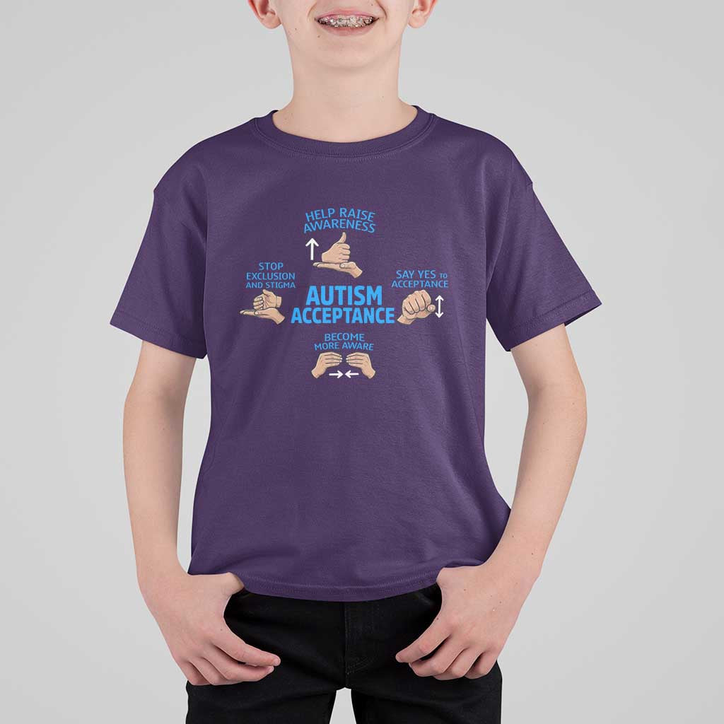Autism Acceptance T Shirt For Kid Hand Neurodiversity SPED Teacher