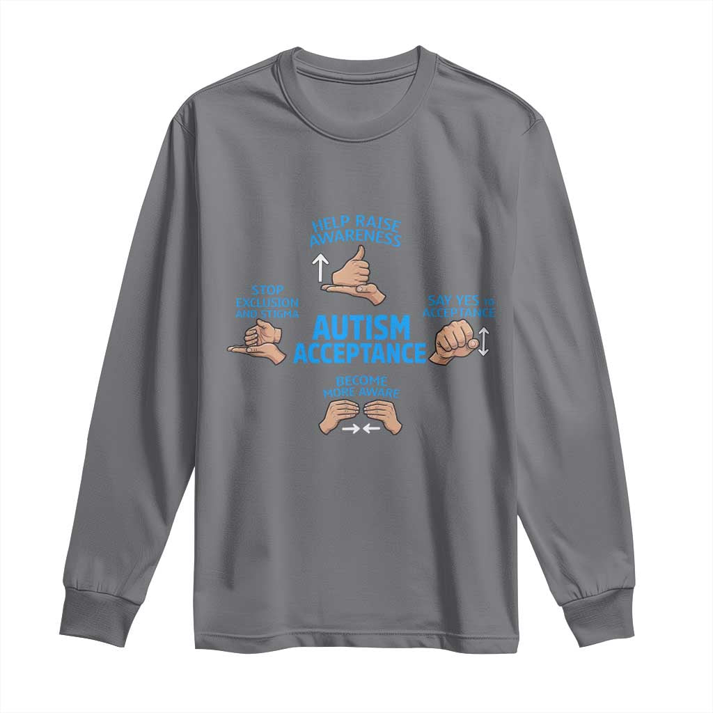 Autism Acceptance Long Sleeve Shirt Hand Neurodiversity SPED Teacher