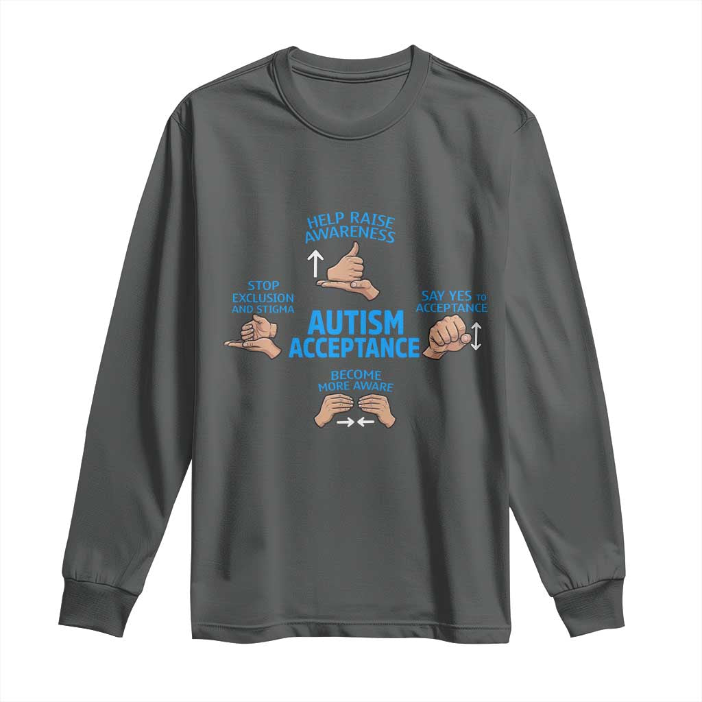 Autism Acceptance Long Sleeve Shirt Hand Neurodiversity SPED Teacher