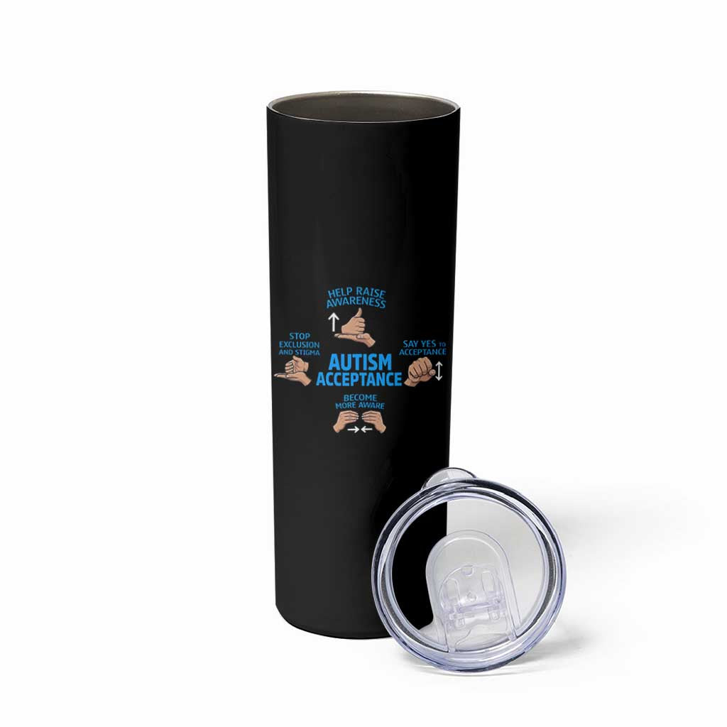 Autism Acceptance Skinny Tumbler Hand Neurodiversity SPED Teacher