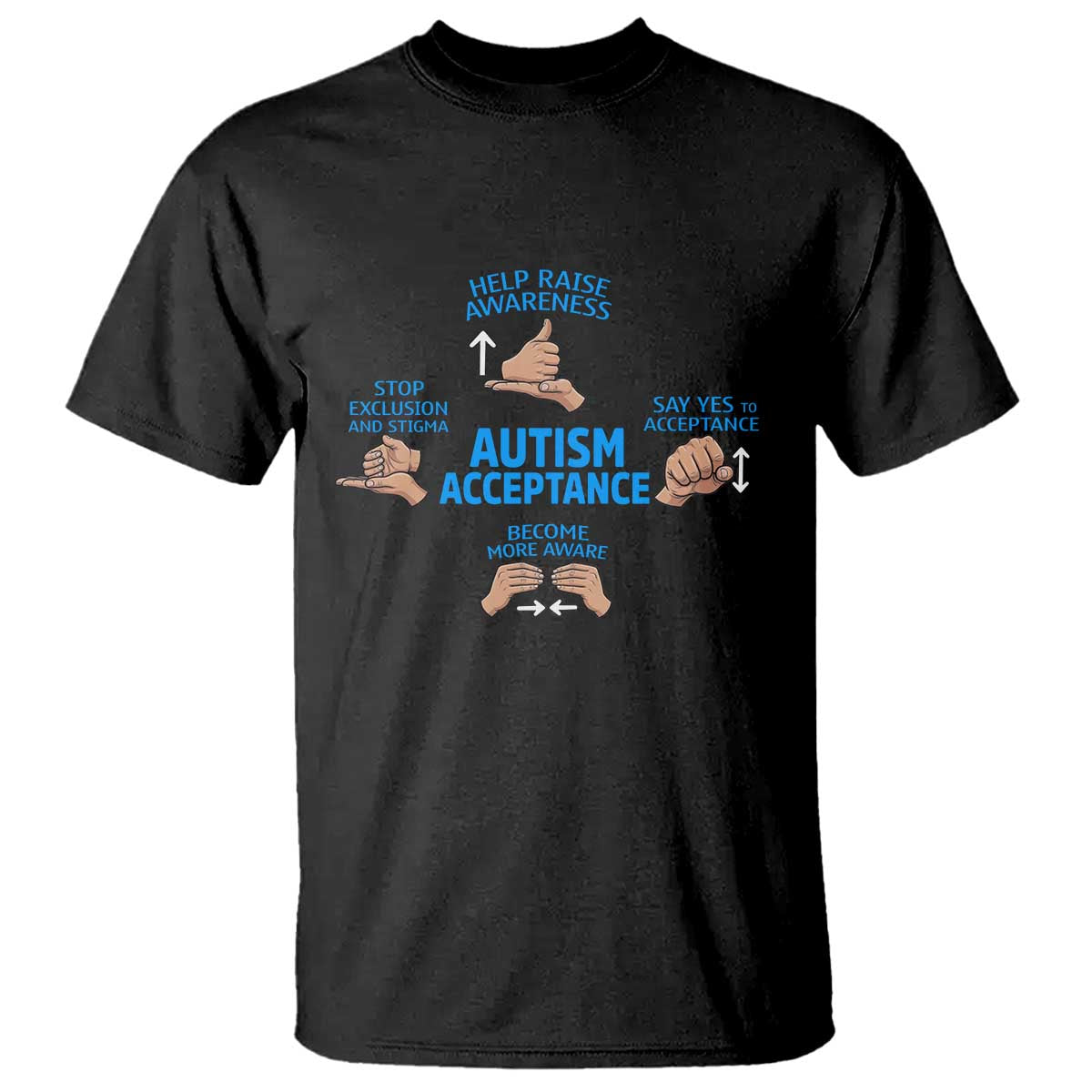 Autism Acceptance T Shirt Hand Neurodiversity SPED Teacher