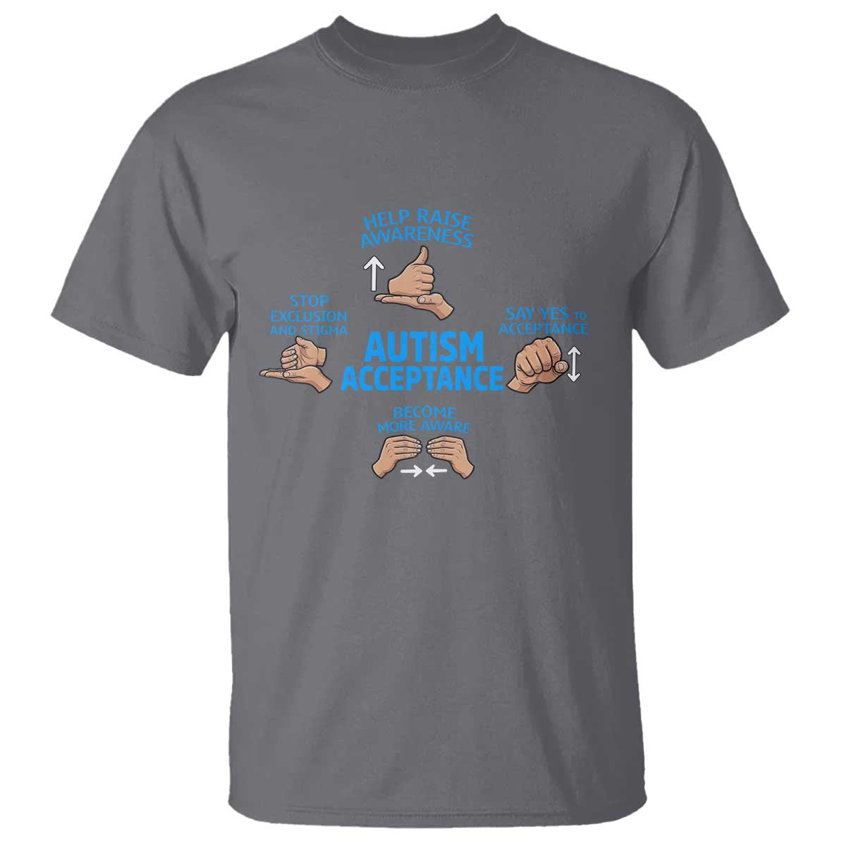Autism Acceptance T Shirt Hand Neurodiversity SPED Teacher