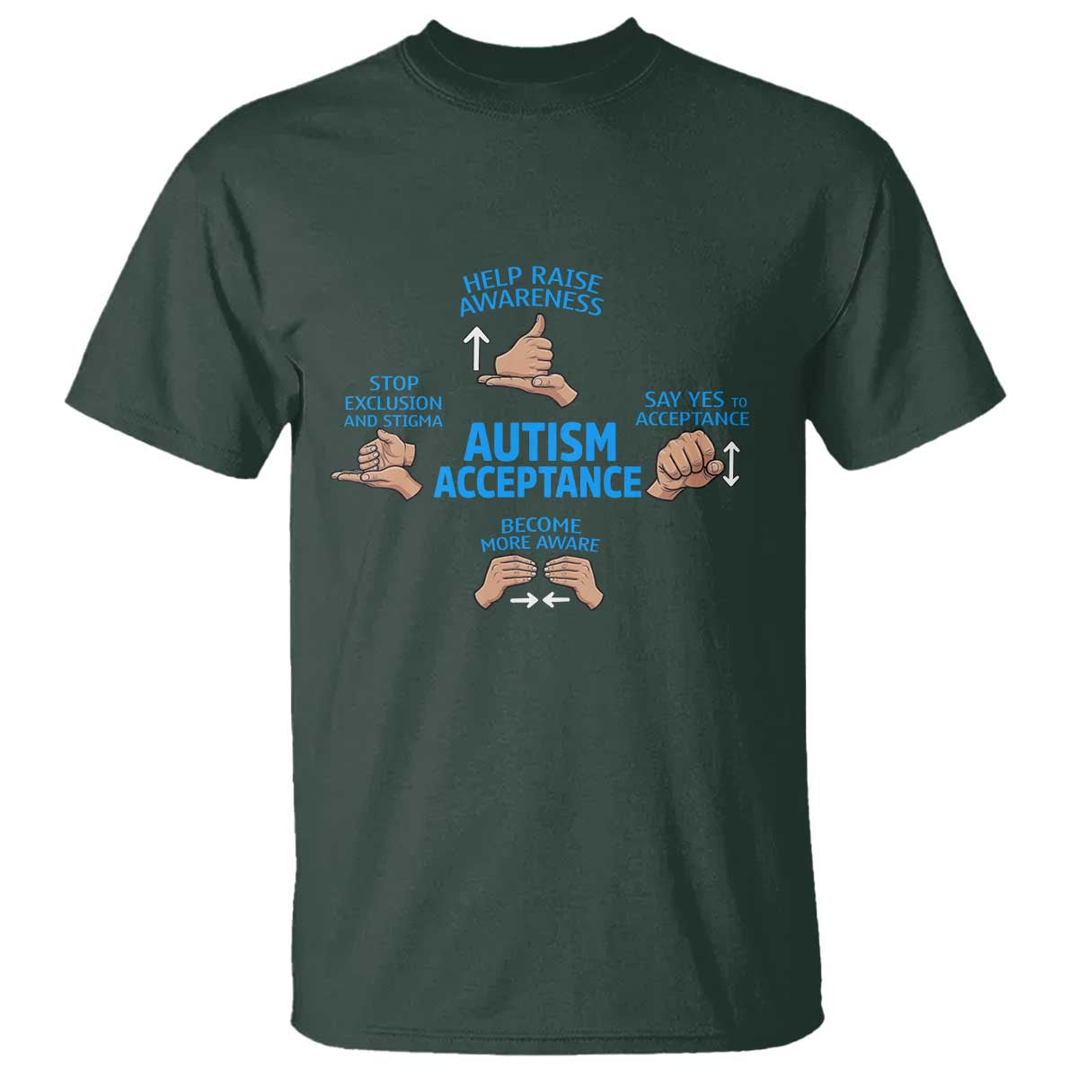 Autism Acceptance T Shirt Hand Neurodiversity SPED Teacher
