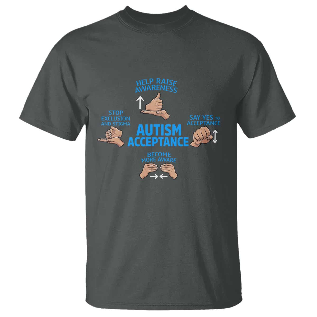 Autism Acceptance T Shirt Hand Neurodiversity SPED Teacher