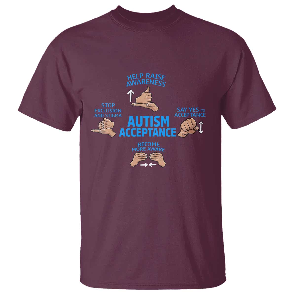 Autism Acceptance T Shirt Hand Neurodiversity SPED Teacher