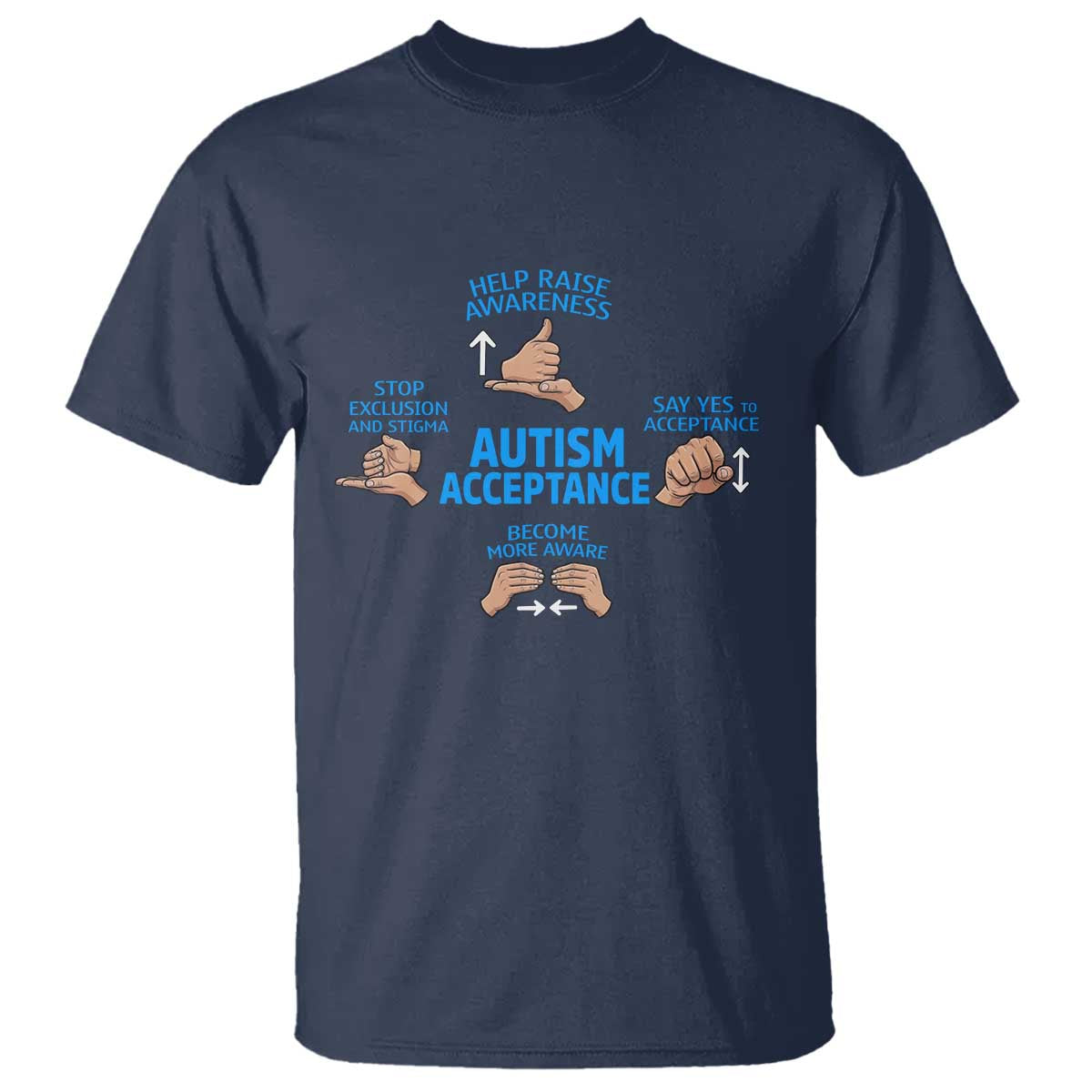 Autism Acceptance T Shirt Hand Neurodiversity SPED Teacher