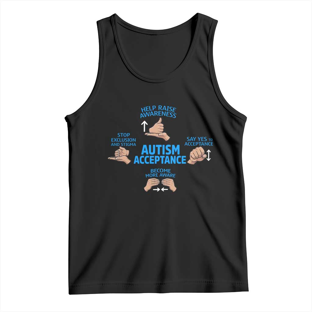 Autism Acceptance Tank Top Hand Neurodiversity SPED Teacher
