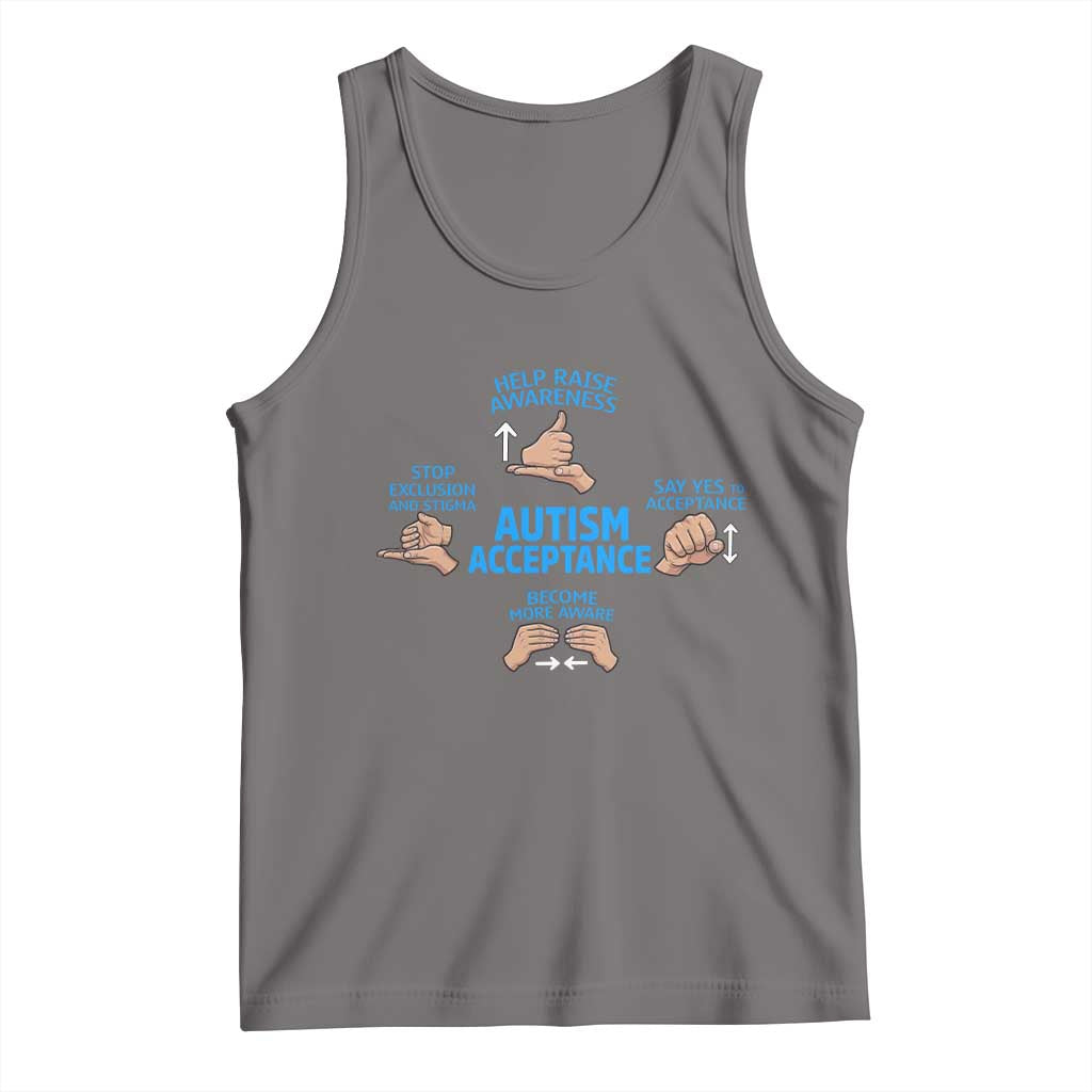 Autism Acceptance Tank Top Hand Neurodiversity SPED Teacher