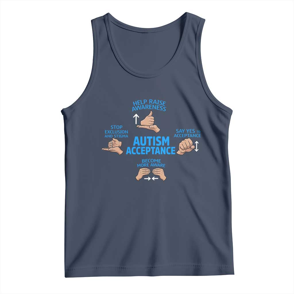 Autism Acceptance Tank Top Hand Neurodiversity SPED Teacher