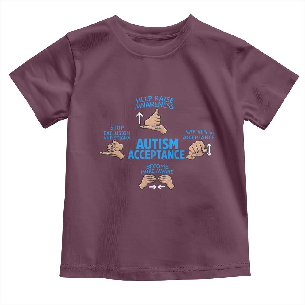 Autism Acceptance Toddler T Shirt Hand Neurodiversity SPED Teacher