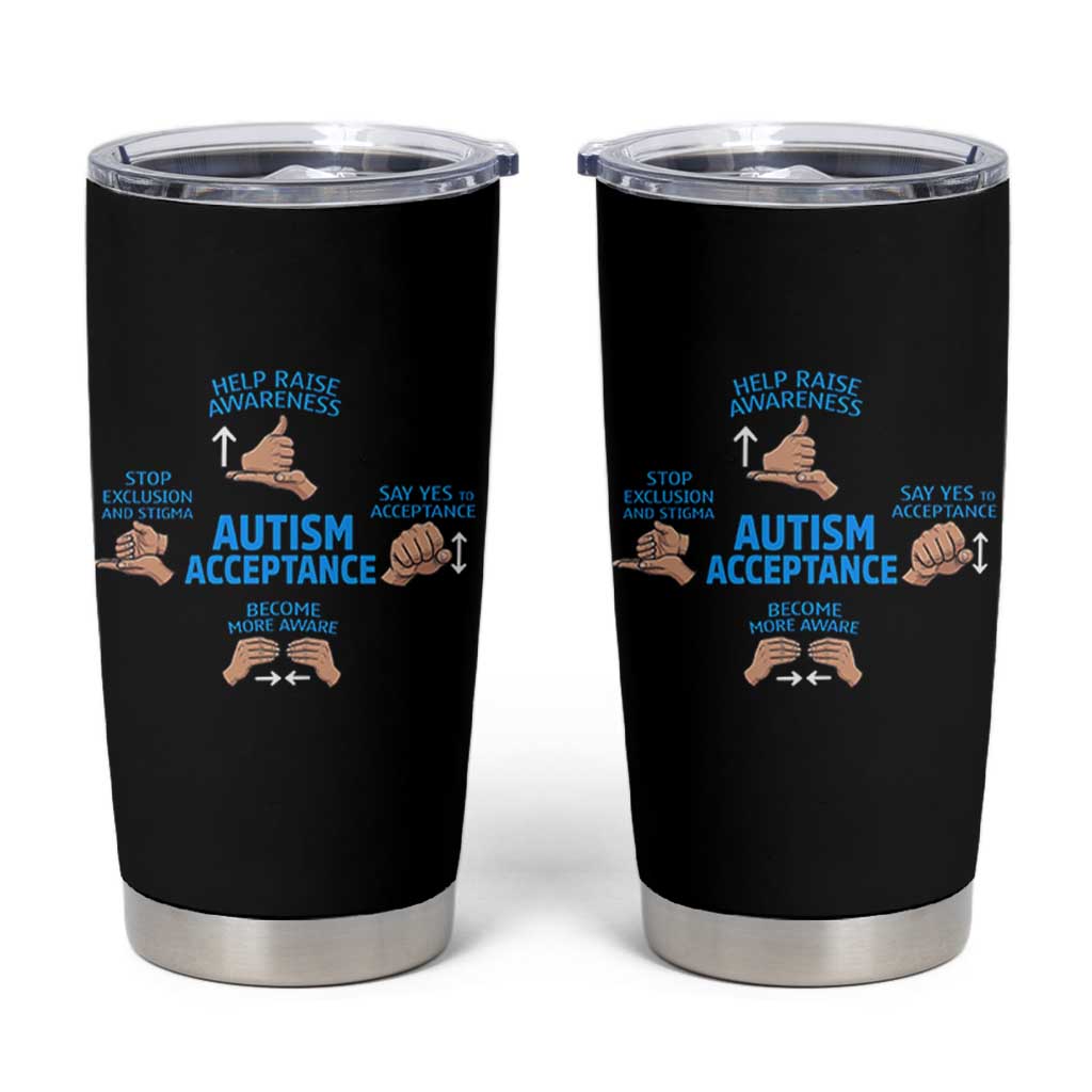 Autism Acceptance Tumbler Cup Hand Neurodiversity SPED Teacher