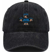 Autism Acceptance Washed Cotton Baseball Cap Hand Neurodiversity SPED Teacher