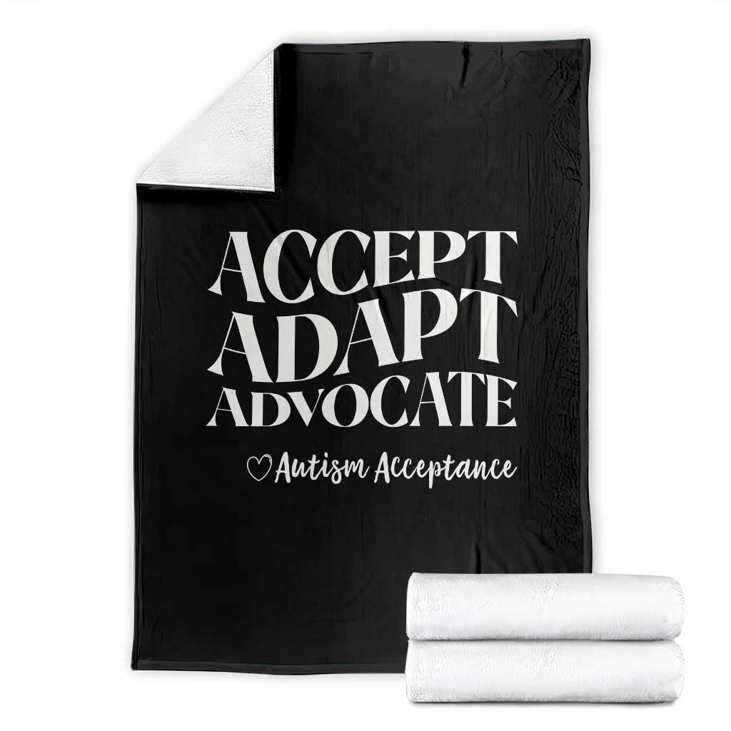 Autism Acceptance Throw Blanket Accept Adapt Advocate