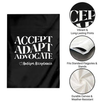 Autism Acceptance Garden Flag Accept Adapt Advocate