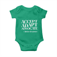 Autism Acceptance Baby Onesie Accept Adapt Advocate