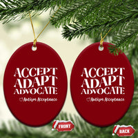 Autism Acceptance Ceramic Ornament Accept Adapt Advocate