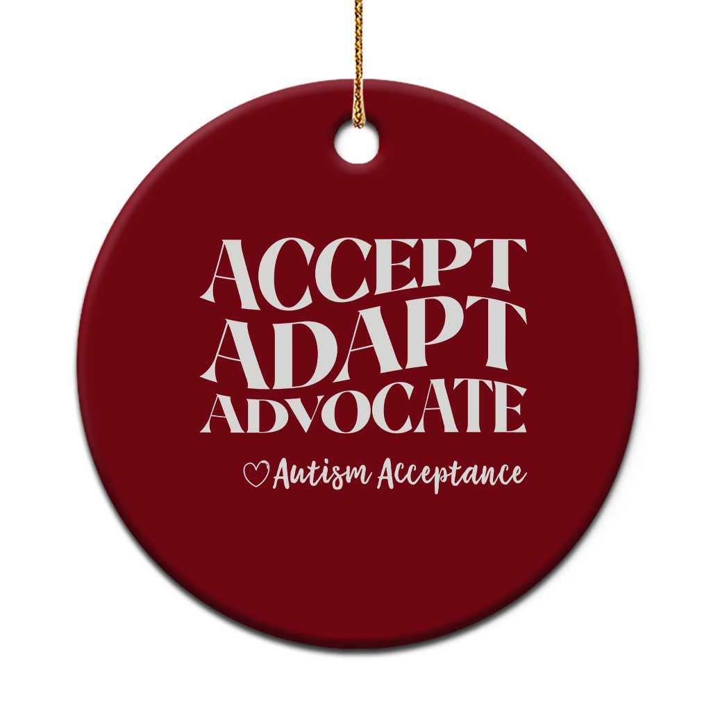 Autism Acceptance Ceramic Ornament Accept Adapt Advocate