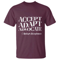 Autism Acceptance T Shirt Accept Adapt Advocate