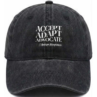 Autism Acceptance Washed Cotton Baseball Cap Accept Adapt Advocate