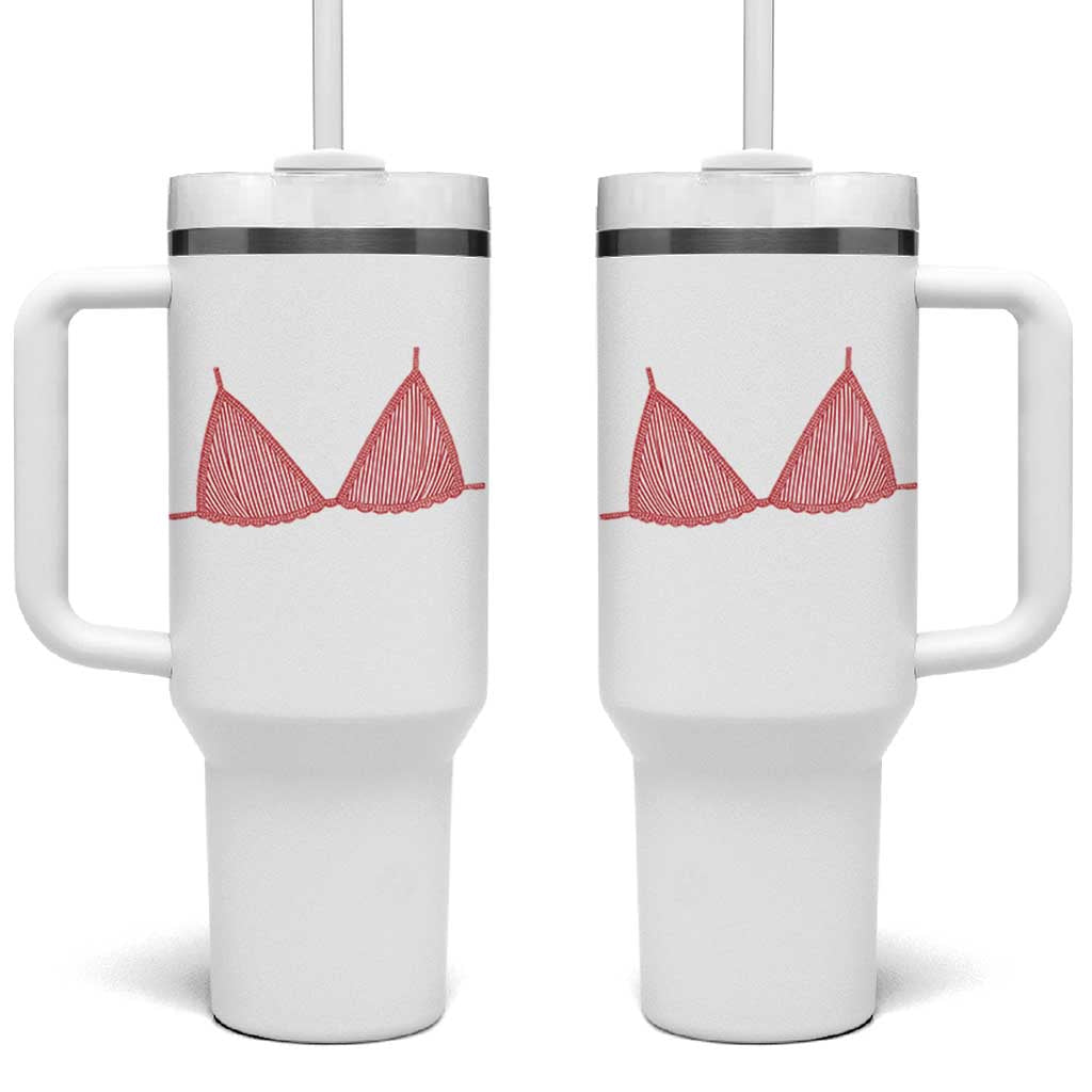 Coastal Bikini Tumbler With Handle Girls Trip Matching Beach Weekend