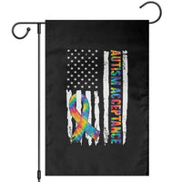 Autism Acceptance Garden Flag US Flag Ribbon Support Neurodiversity