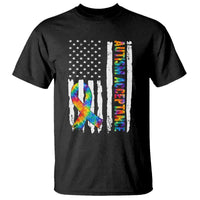 Autism Acceptance T Shirt US Flag Ribbon Support Neurodiversity