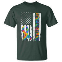 Autism Acceptance T Shirt US Flag Ribbon Support Neurodiversity
