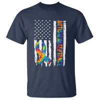 Autism Acceptance T Shirt US Flag Ribbon Support Neurodiversity