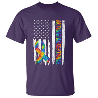 Autism Acceptance T Shirt US Flag Ribbon Support Neurodiversity